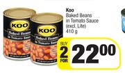 Koo Baked Beans In Tomato Sauce-For 2 x 410g