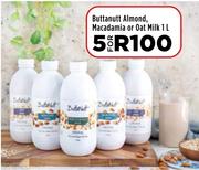 Buttanutt Almond, Macadamia Or Oat Milk-For 5 x 1L