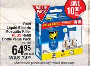 Raid Liquid Electric Mosquito Killer + Refill Bottle Value Pack-Per Pack