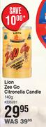 Lion Zee Go Citronella Candle-140g