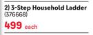 Home Quip 3-Step Household Ladder-Each