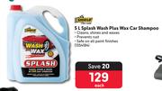 Shield Splash Wash Plus Wax Car Shampoo-5Ltr