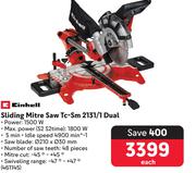 Einhell Sliding Mitre Saw Tc-Sm 2131/1 Dual-Each