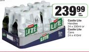 Castle Lite Handies 24x330ml Or Castle Lite Cans 24x410ml-Per Case