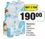 Savanna Light Premium Cider Handies-For 2 x 6 x 330ml