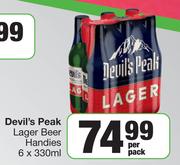 Devil's Peak Lager Beer Handies-6 x 330ml Per Case 