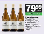 Pierre Dumont Chardonnay,Sauvignon Blanc,Chenin Blanc, Seven Centuries,Cabernet Sauvignon-750ml Each