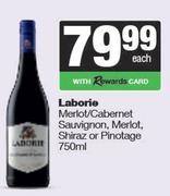 Laborie Merlot/Cabernet Sauvignon, Merlot, Shiraz Or Pinotage-750ml Each