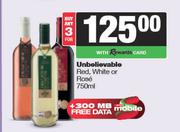 Unbelievable Red, White Or Rose-For Any 3 x 750ml