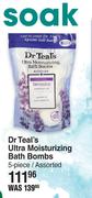 Dr Teal's Ultra Moisturizing Bath Bombs 5 Piece Assorted