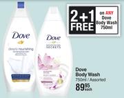 Dove Body Wash Assorted-750ml Each