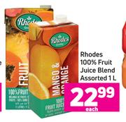 Rhodes 100% Fruit Juice Blend Assorted-1L Each