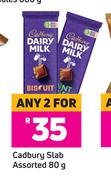 Cadbury Slab Assorted-For Any 2 x 80g