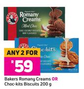 Bakers Romany Creams Or Choc Kits Biscuits-For Any 2 x 200g