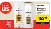 Pantene Shampoo Or Conditioner (All Variants)-750ml Each