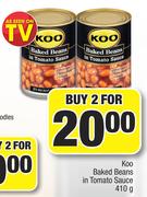 Koo Baked Beans In Tomato Sauce-For 2 x 410g