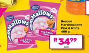 Beacon Marshmallows Pink & White-400g Each