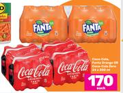 Coca Cola, Fanta Orange Or Coca Cola Zero-24 x 300ml Each