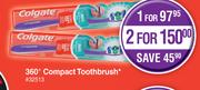 Colgate 360° Compact Toothbrush 32513-For 2