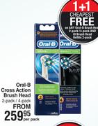 Oral-B Cross Action Brush Head 2 Pack/ 4Pack-Per Pack