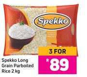 Spekko Long Grain Parboiled Rice-For 3 x 2Kg