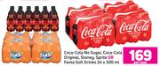 Coca-Cola No Sugar/Original, Stoney, Sprite or Fanta Soft Drinks-24 x 300ml Per Case