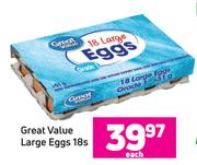 Great Value Large Eggs-18's Pack 
