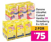 Danone UltraMel Custard Or Strawberry-For 2 x 6x125ml