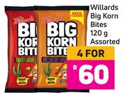 Willards Big Korn Bites Assorted-For 4 x 120g