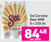 Sol Cerveza Beer NRB-6 x 330ml Per Pack