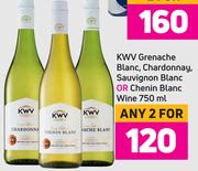 KWV Grenache Blanc, Chardonnay, Sauvignon Blanc Or Chenin Blanc Wine-For Any 2 x 750ml