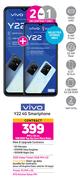 2 x Vivo Y22 4G Smartphone-On 1GB Red Top Up Core More Data + On Promo 70