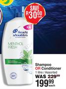 Head & Shoulders Shampoo Or Conditioner Assorted-1L Each