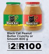 Black Cat Peanut Butter Crunchy or Smooth- For Any 2x 800g