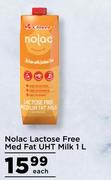 Nolac Lactose Free Med Fat UHT Milk-1L Each