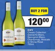 KWV Classic Collection Grenache Blanc,Sauvignon Blanc,Chardonnay,Moscato Or Shiraz/Rose-For 2x750ml