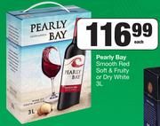 Pearly Bay Smooth Red Soft & Fruity Or Dry White 3Ltr-Each