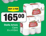Stella Artois Cans 6 x 410ml-For 2