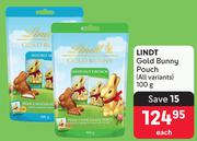 Lindt Gold Bunny Pouch (All Variants)-100g Each
