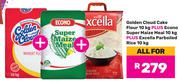 Golden Cloud Cake Flour 10Kg+Econo Super Maize Meal 10Kg+Excella Parboiled Rice 10Kg-All For