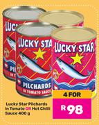 Lucky Star Pilchards In Tomato Or Hot Chilli Sauce-For 4 x 400g