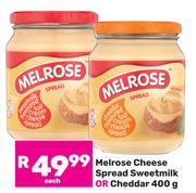 Melrose Cheese Spread Sweetmilk Or Cheddar-400g
