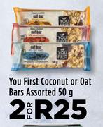 You First Coconut Or Oat Bars Assorted-For 2 x 50g