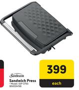 Sunbeam Sandwich Press SSP-2750