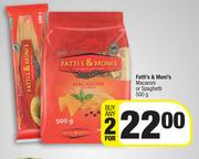 Fatti's & Moni's Macaroni Or Spaghetti-For 2 x 500g