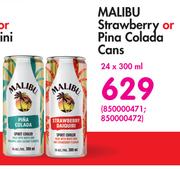 Malibu Strawberry Or Pina Colada Cans-24 x 300ml