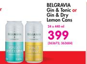 Belgravia Gin & Tonic Or Gin & Dry Lemon Cans-24 x 440ml