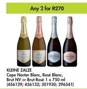 Kleine Zalze Cape Nectar Blanc, Rose Blanc, Brut NV Or Brut Rose-For 2 x 750ml