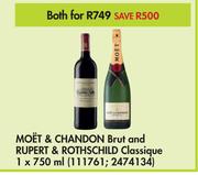 Moet & Chandon Brut & Rupert & Rothschild Classique-750ml Both For