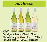 KWV Sauvignon Blanc, Chenin Blanc, Chardonnay Or Moscato-For 2 x 750ml